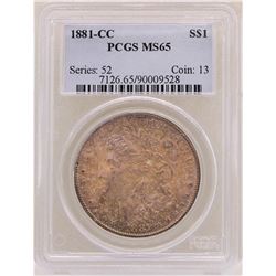 1881-CC $1 Morgan Silver Dollar Coin PCGS MS65 Nice Toning