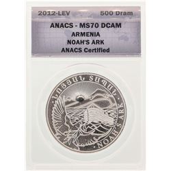 2012 Armenia Noah's Ark Silver Coin ANACS MS70DCAM