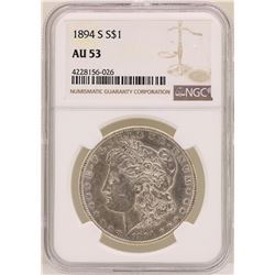 1894-S $1 Morgan Silver Dollar Coin NGC AU53