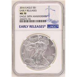 2016 $1 American Silver Eagle Coin NGC MS70 Early Releases