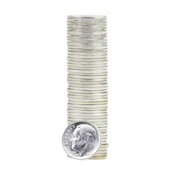 Roll of (50) 1964 Brilliant Uncirculated Roosevelt Dimes