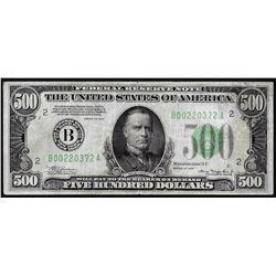 1934 $500 Federal Reserve Note New York