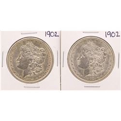 Lot of (2) 1902 $1 Morgan Silver Dollar Coins