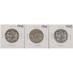 Lot of 1943-1945 $1 Canada Half Dollar Silver Coins