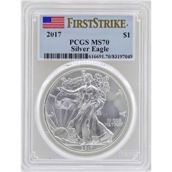 2017 $1 American Silver Eagle Coin PCGS MS70 First Strike