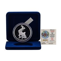 1988 Rarities Mint Walt Disney Goofy & Pluto 5 oz .999 Silver Coin w/Box & COA
