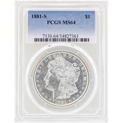 1881-S $1 Morgan Silver Dollar Coin PCGS MS64
