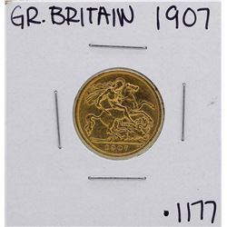1907 Great Britain Edward VII 1/2 Sovereign Gold Coin