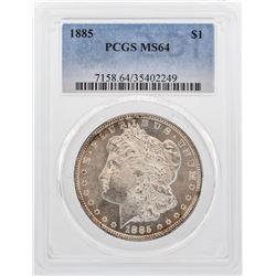 1885 $1 Morgan Silver Dollar Coin PCGS MS64