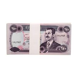 Lot of (50) Iraqi 250 Dinars Saddam Hussein Notes