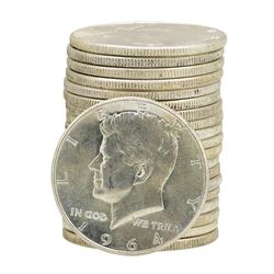 Roll of (20) 1964 Brilliant Uncirculated Kennedy Half Dollars