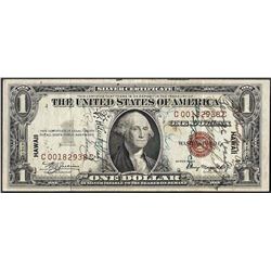 1935A $1 Silver Certificate WWII Emergency Hawaii Short Snorter Note