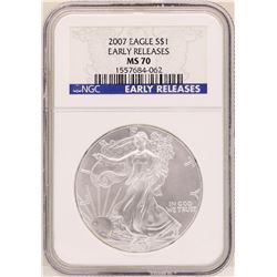 2007 $1 American Silver Eagle Coin NGC MS70 Early Releases