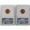 Image 2 : Lot of 1957 & 1957-D Lincoln Wheat Penny Coins NGC MS66RD