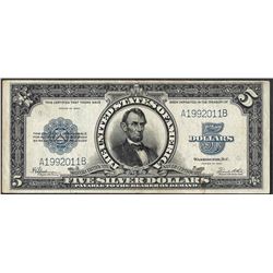 1923 $5 Porthole Silver Certificate Note