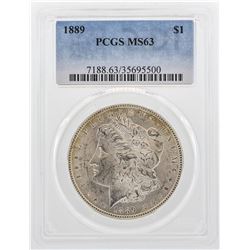 1889 $1 Morgan Silver Dollar Coin PCGS MS63