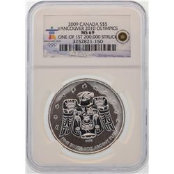 2009 $5 Canada Olympics Silver Coin NGC MS69