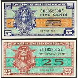 Lot of (2) Series 521 Military Payment Certificate Notes