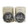 Image 1 : Lot of 1963 & 1963-D Brilliant Uncirculated Franklin Half Dollar Rolls