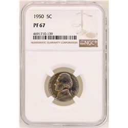 1950 Jefferson Nickel Proof Coin NGC PF67