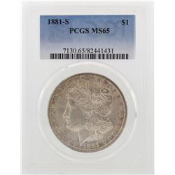 1881-S $1 Morgan Silver Dollar Coin PCGS MS65