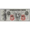 Image 1 : 1800's $5 Stonington Bank Connecticut Obsolete Note