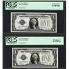 Image 1 : (2) Consecutive 1928A $1 Funnyback Silver Certificate Notes PCGS Superb Gem New