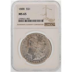 1888 $1 Morgan Silver Dollar Coin NGC MS65