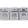 Image 1 : Lot of 1996-1998 $1 American Silver Eagle Coins NGC MS69