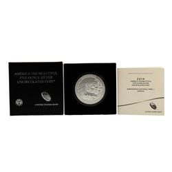 2014 5oz Silver ATB Great Shenandoah Virginia Silver Proof Coin w/box