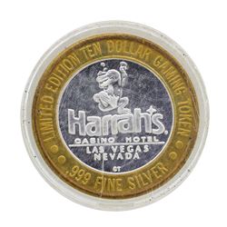 .999 Silver Harrahs Las Vegas, Nevada $10 Casino Limited Edition Gaming Token
