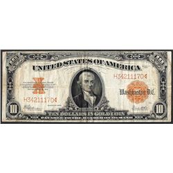 1922 $10 Gold Certificate Note
