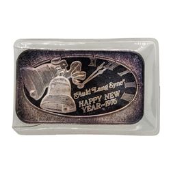Rare 1976 Happy New Year 1 oz .999 Fine Silver USSC Art Bar Only 500 Made
