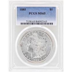 1885 $1 Morgan Silver Dollar Coin PCGS MS65