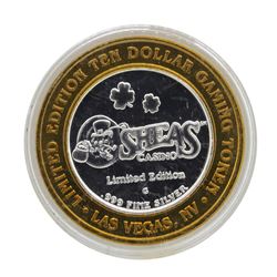 .999 Silver Osheas Casino Las Vegas, Nevada $10 Casino Limited Edition Gaming To