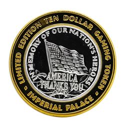 .999 Silver Imperial Palace Las Vegas, NV $10 Casino Limited Edition Gaming Toke