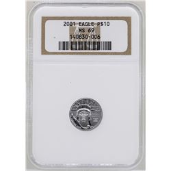 2001 $10 Platinum American Eagle Coin NGC MS69