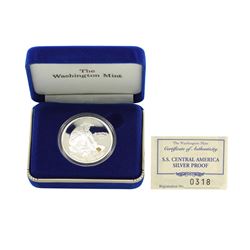 SS Central America .999 Fine Silver Proof Metal w/ Gold Nugget w/Box & COA