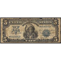 1899 $5 Indian Chief Silver Certificate Note