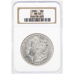 1885 $1 Morgan Silver Dollar Coin NGC MS63