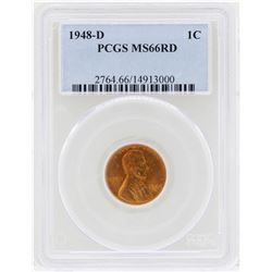 1948-D Lincoln Wheat Penny Coin PCGS MS66RD