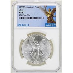 1985Mo Mexico Libertad Onza Silver Coins NGC MS67