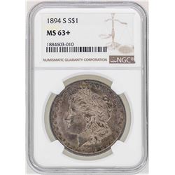 1894-S $1 Morgan Silver Dollar Coin NGC MS63+