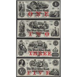 Cut Sheet of $1/$2/$3/$5 The West River Bank Obsolete Notes