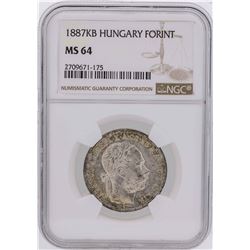 1887KB Hungary Forint Coin NGC MS64