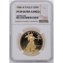 1986-W $50 American Gold Eagle Coin NGC PF69 Ultra Cameo