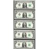Image 1 : Lot of (5) 1963B $1 Federal Reserve BARR Notes