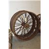 Image 1 : Large pair of metal implement wheels, 45" in diameter