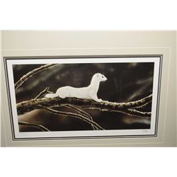 Framed limited edition print  Low Brush Hunter  pencil signed by artist Randy Fehr, 443/550