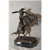 Image 1 : Small Fredric Remington bronze figure "Bucking Bronco" on a marble base, 9" in height